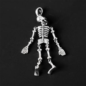 Movable Joint Skull 925 Sterling Silver Pendant