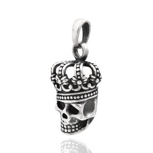 Crown skull 925 sterling silver pendant cross skull 925 silver charm necklace